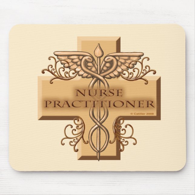 Alfombrilla De Ratón Nurse Practitioner Caduceus custom name Mouse Pad (Frente)
