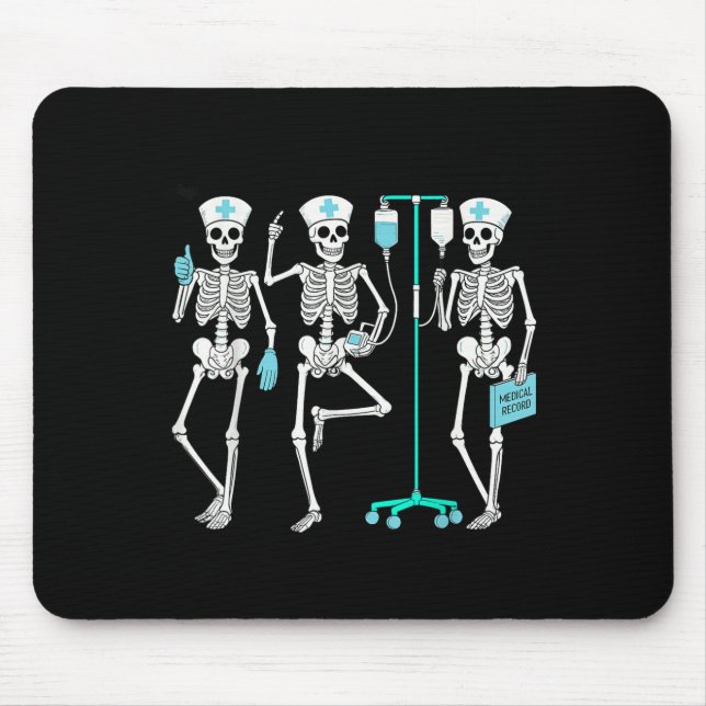 Alfombrilla De Ratón Nursing Halloween Skeleton Nurse Healthcare Soky N (Frente)