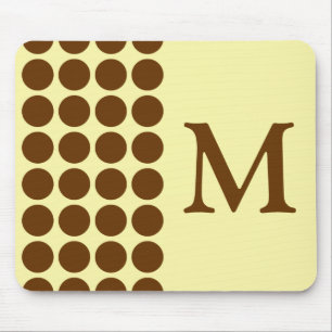 Alfombrilla De Ratón Nutmeg Cream Neutral Dots with monogram