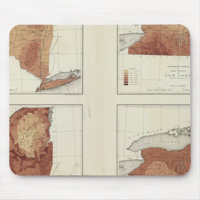 Alfombrilla De Ratón NY lluvias, población, elevación, temperatura (Frente)