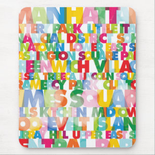 Alfombrilla De Ratón NYC Boroughs Mousepad