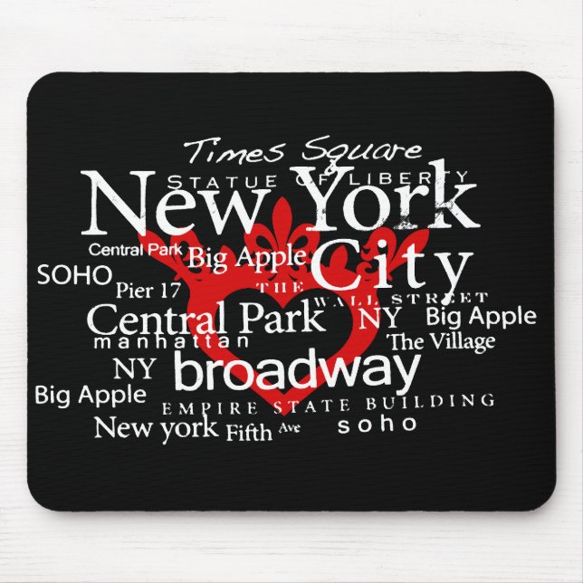 Alfombrilla De Ratón NYC en mi corazón Mousepad (Frente)