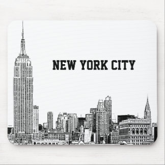 Alfombrilla De Ratón NYC Skyline Etched 01