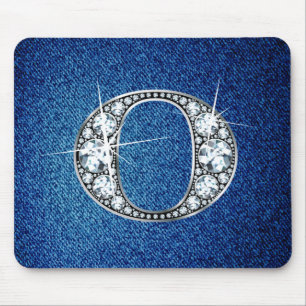 Alfombrilla De Ratón O Faux-"Diamond Bling" en Denim Mousepad