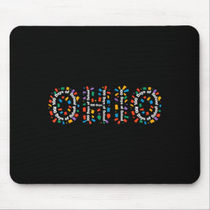 Alfombrilla De Ratón O-h-i-o Divertido 100º Día de la Escuela Ohio Medi
