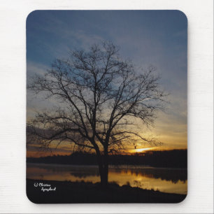 Alfombrilla De Ratón Oak Tree Lake Sunrise Mousepad