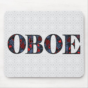 Alfombrilla De Ratón Oboe Heart Text