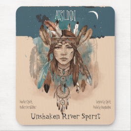 Alfombrilla De Ratón Obra de arte Chica intrépida de la Moda Boho con e