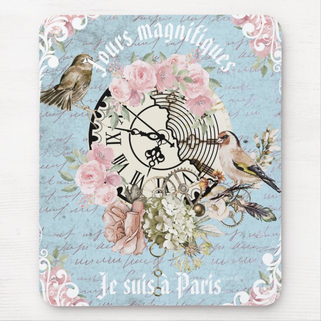 Alfombrilla De Ratón Obra de arte de época francesa adorable Ephemera F (Frente)