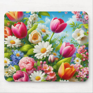 Alfombrilla De Ratón Obra de arte floral/primavera