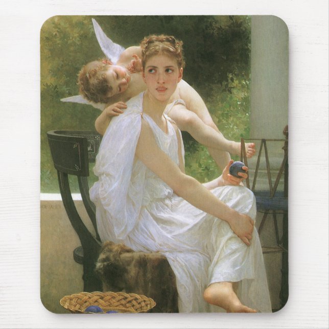 Alfombrilla De Ratón Obra interrumpida por Bouguereau, retrato Angel (Frente)