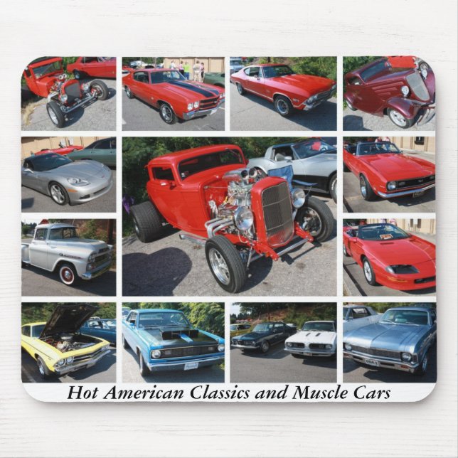 Alfombrilla De Ratón Obras clásicas y coches americanos calientes 19 (Frente)