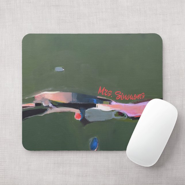 Alfombrilla De Ratón Obsequio del profesor Pintura abstracta personaliz (personalized mousepad green abstract art painting)
