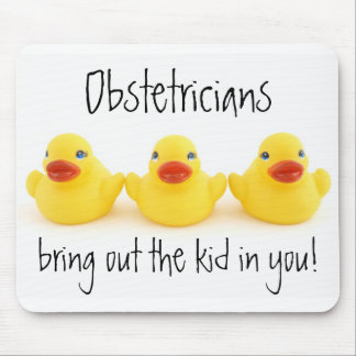 Alfombrilla De Ratón Obstétricos y patos de goma amarillos