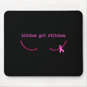 Alfombrilla De Ratón Obtener puntadas cinta rosa conciencia del cáncer