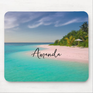 Alfombrilla De Ratón Océano Aquamarina Playa Tropical Escénica