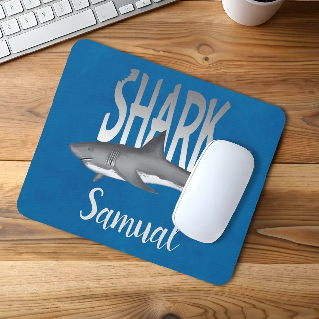 Alfombrilla De Ratón Océano Guay Beach Tropical personalizado de tiburó (Shark bite personalized mouse pad)