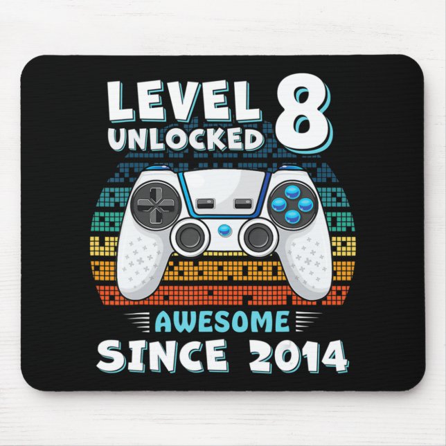 Alfombrilla De Ratón Ocho años BDay Son Boy Fun Gamer 8 años B (Frente)