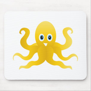 Alfombrilla De Ratón Octopi amarillo divertido