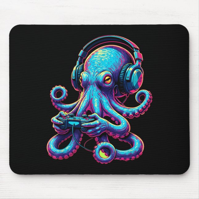 Alfombrilla De Ratón Octopus Gaming Animal Video Games Funny Octopus  (Frente)