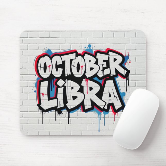 Alfombrilla De Ratón Octubre Libra Graffiti Zodiac Mouse Pad (Con ratón)