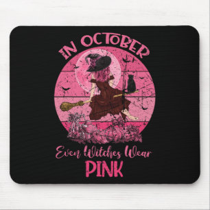 Alfombrilla De Ratón Octubre Mal Bruja Usa Halloween con Cáncer de Mama