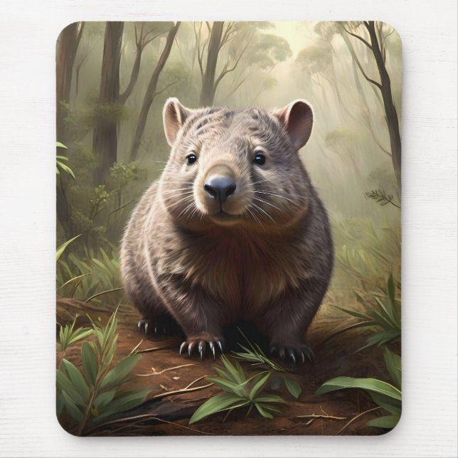 Alfombrilla De Ratón "Oculto en el Bush: un wombat australiano salvaje" (Frente)