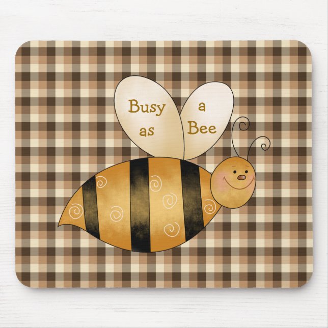 Alfombrilla De Ratón Ocupado como diversión Mousepad de la abeja (Frente)