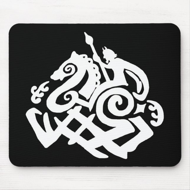 Alfombrilla De Ratón Odin y silueta del sleipnir (Frente)