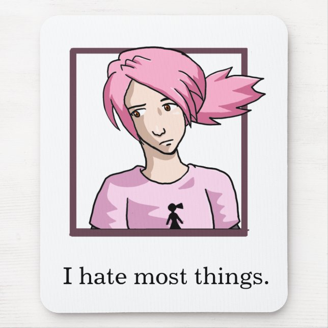Alfombrilla De Ratón Odio la mayoría de las cosas Mousepad (Frente)