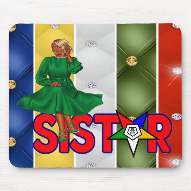 Alfombrilla De Ratón OES Orden Del Sistar Oriental Bling Mousepad (Frente)