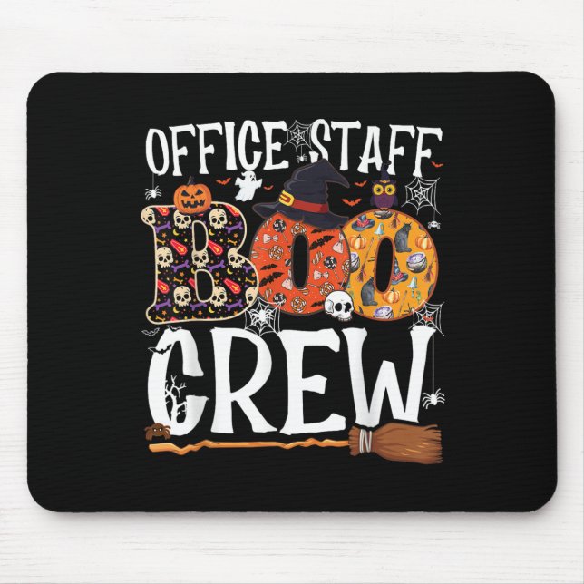 Alfombrilla De Ratón Office Staff Boo Crew Funny Halloween Matching Cos (Frente)