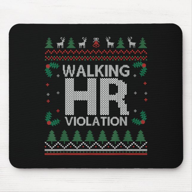 Alfombrilla De Ratón Office Ugly Christmas Funny Walking Hr Violation W (Frente)