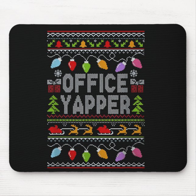Alfombrilla De Ratón Office Yapper Ugly Sweater Christmas  (Frente)