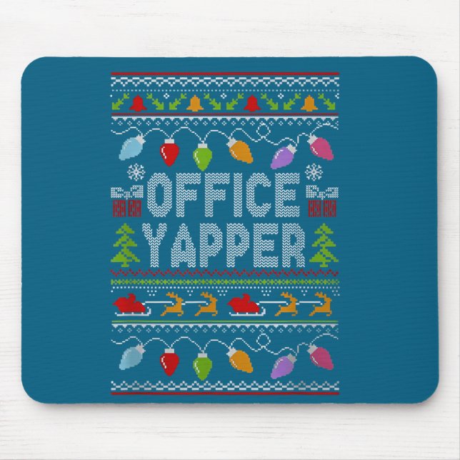 Alfombrilla De Ratón Office Yapper Ugly Sweater Christmas  (Frente)
