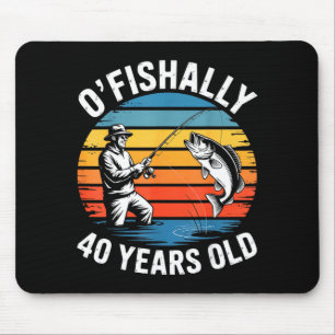 Alfombrilla De Ratón Oficialmente 40 años divertido cumpleaños 40 pesca