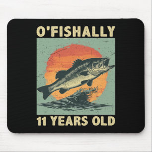 Alfombrilla De Ratón Oficialmente Pescador De Peces De 11 Años Cumpleañ