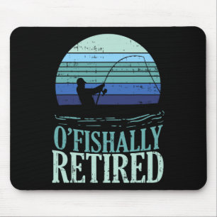 Alfombrilla De Ratón Oficialmente Retirado Pesca Retro Jubilación Padre