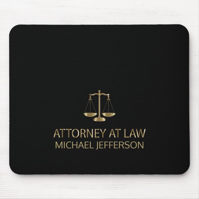 Alfombrilla De Ratón Oficina legal - Negro y oro (Frente)