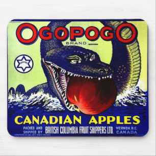 Alfombrilla De Ratón Ogopogo Etiqueta de la cesta de frutas de manzanas