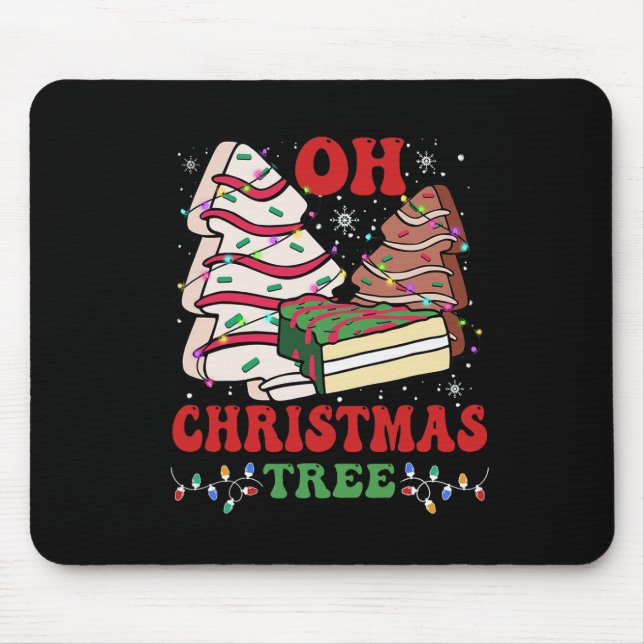 Alfombrilla De Ratón Oh Christmas Tree Cake Xmas Lights Funny Mating (Frente)