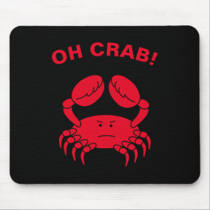 Alfombrilla De Ratón Oh Crab Funny Marine Life Animal Crabby Pun