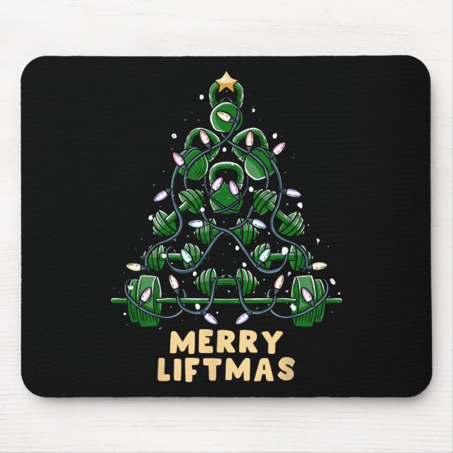 Alfombrilla De Ratón Oh Liftmas Tree Kettlebell Gym Navidades feos (Frente)