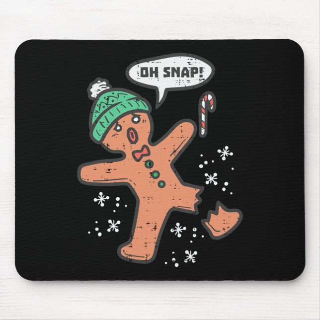 Alfombrilla De Ratón Oh Snap Gingerbread Hombre Divertido Navidades De  (Frente)