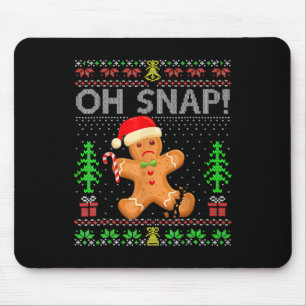 Alfombrilla De Ratón Oh Snap Gingerbread Man Navidades Xmas Feo Holida
