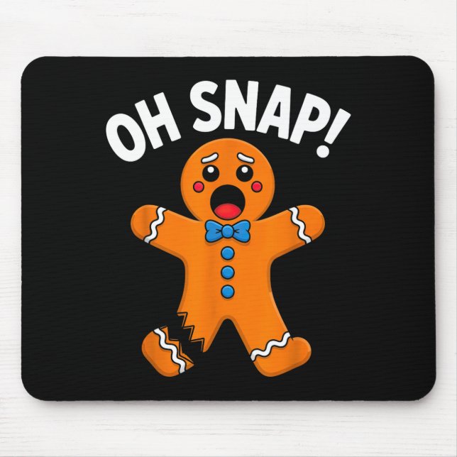 Alfombrilla De Ratón Oh Snap Gingerbread Man Xmas Boys Girls Kids Adult (Frente)