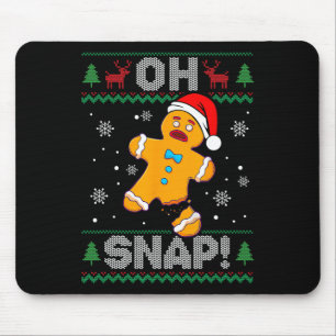 Alfombrilla De Ratón Oh Snap Hombre de Jengibre Navidad Galleta Diverti