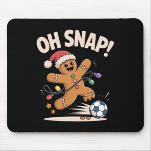 Alfombrilla De Ratón Oh Snap Pan de Jengibre Fútbol Divertida Navidad P