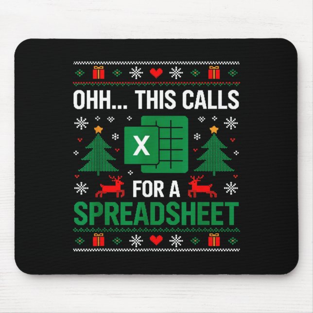 Alfombrilla De Ratón Oh This Calls For A Spreadsheet Christmas  (Frente)
