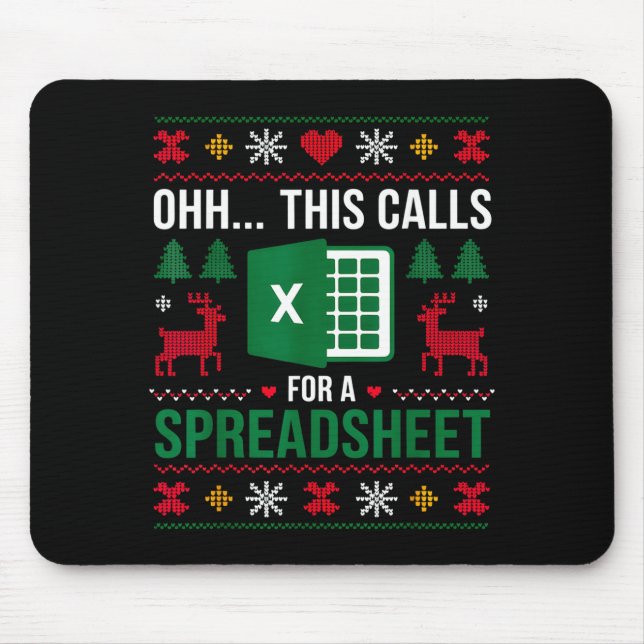 Alfombrilla De Ratón Oh This Calls For A Spreadsheet Christmas  (Frente)